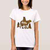 Mama Beer met 3 Baby Beer welpen volgen Mama T-shirt (Voorkant)