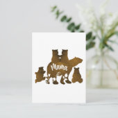 Mama Beer Met 4 Cubs Moeder Van Vier Kinderen Gift Briefkaart (Staand voorkant)
