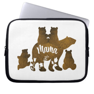 Mama Beer Met 4 Cubs Moeder Van Vier Kinderen Gift Laptop Sleeve