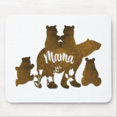 Mama Beer Met 4 Cubs Moeder Van Vier Kinderen Gift Muismat (Voorkant)