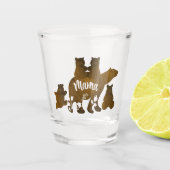 Mama Beer Met 4 Cubs Moeder Van Vier Kinderen Gift Shot Glas (Voorkant)