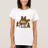 Mama Beer Met 4 Cubs Moeder Van Vier Kinderen Gift T-shirt (Voorkant)