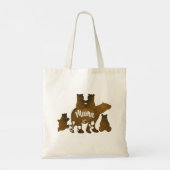 Mama Beer Met 4 Cubs Moeder Van Vier Kinderen Gift Tote Bag (Achterkant)