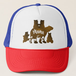 Mama Beer Met 4 Cubs Moeder Van Vier Kinderen Gift Trucker Pet