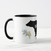Mama Beer met Bloemen en Naam Mok (Links)