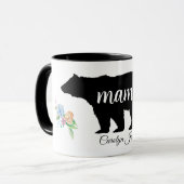Mama Beer met Bloemen en Naam Mok (Voorkant links)