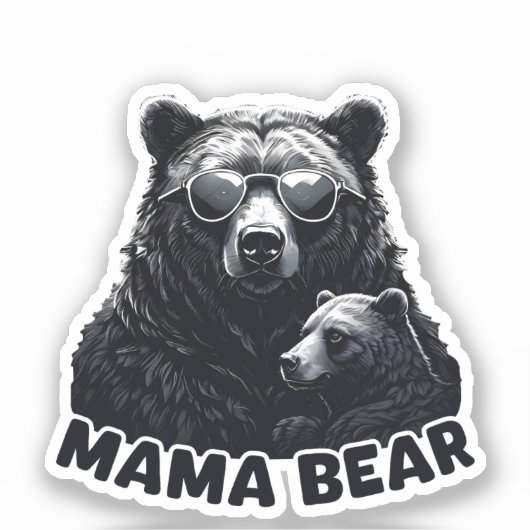Mama Beer met donkere zonnebril Sticker (Voorkant)