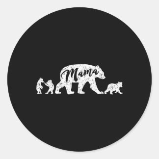 Mama Beer met drie Beer welpen Ronde Sticker