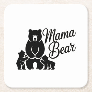 Mama Beer met Jong Beer Lief Beer Familie Kartonnen Onderzetters