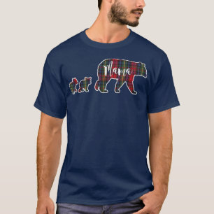 Mama Beer met twee 2 Cubaanse tartan Pset Blue Gre T-shirt
