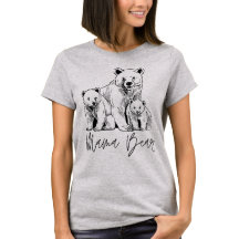 Mama Beer met Two Cubs Sketch Art T-shirt