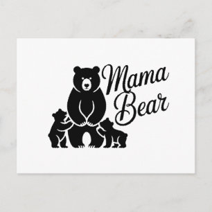Mama Beer met Welpen Schattige Beer Familie Feestdagenkaart