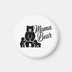 Mama Beer met Welpen Schattige Beer Familie Magneet