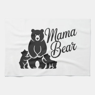 Mama Beer met Welpen Schattige Beer Familie Theedoek