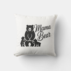 Mama Beer met Welpen Schattige Berenfamilie Kussen