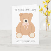 Mama Beer Moederdag Kaart (Gele Bloem)