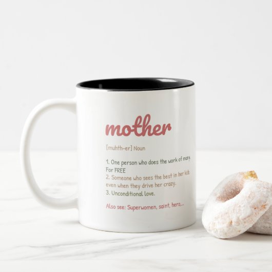 Mama Beer Moederdag Tweekleurige Koffiemok (Met donut)