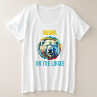 Mama Beer op de losse Grote Maat T-shirt