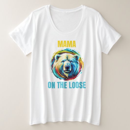 Mama Beer op de losse Grote Maat T-shirt (Design voorkant)