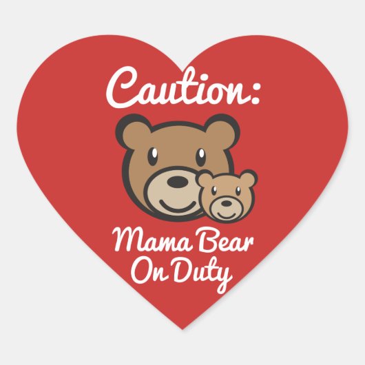 Mama Beer op dienst - Glossy, Hart Sticker (Voorkant)