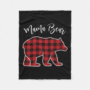 Mama Beer Pajama Red Buffalo Xmas Funny Family Chr Fleece Deken