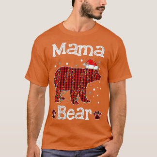 Mama Beer Pajama Red Buffalo Xmas Funny Family Chr T-shirt