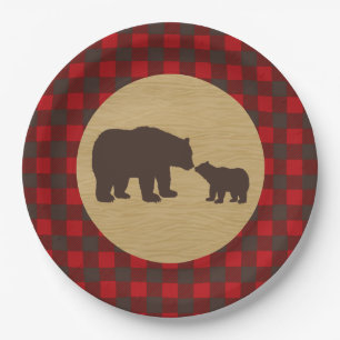 Mama Beer Plaid Lumberjack Flanel Papier Borden Papieren Bordje