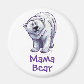 Mama Beer Polar Beer Round Magnet (Voorkant)
