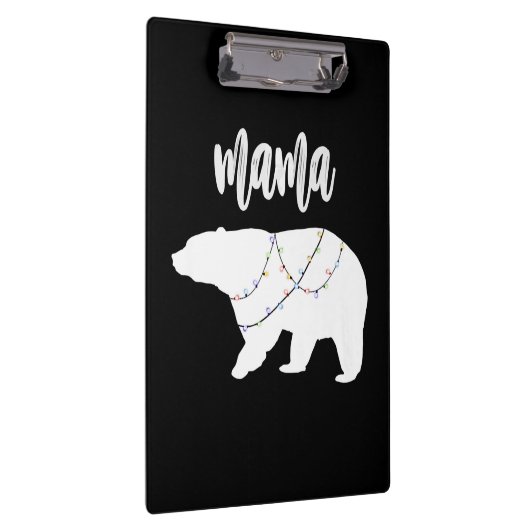 Mama Beer Polar Beer String of Lights Kerstmis Klembord (Rechts)