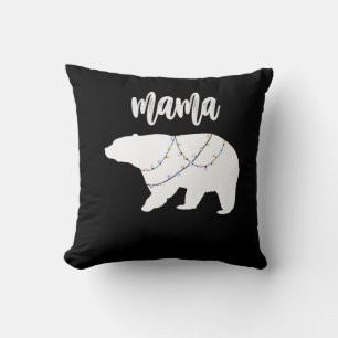Mama Beer Polar Beer String of Lights Kerstmis Kussen