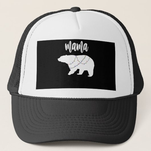 Mama Beer Polar Beer String of Lights Kerstmis Trucker Pet (Voorkant)