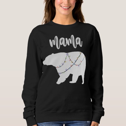 Mama Beer Polar Beer String of Lights Kerstmis Trui (Voorkant)