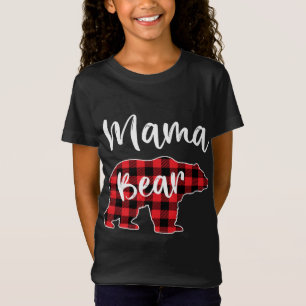 Mama Beer Rood Plaid Pajama Kerstmis Familie T-shirt