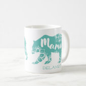 Mama Beer Rustic Country Floral Mint Personalized Koffiemok (Voorkant rechts)