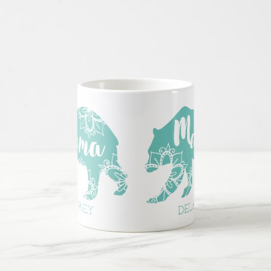 Mama Beer Rustic Country Floral Mint Personalized Koffiemok (Center)