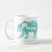 Mama Beer Rustic Country Floral Mint Personalized Koffiemok (Links)