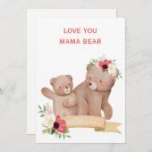 Mama beer schattige moedersdag kaart | schattige M (Voorkant / Achterkant)