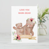 Mama beer schattige moedersdag kaart | schattige M (Staand voorkant)