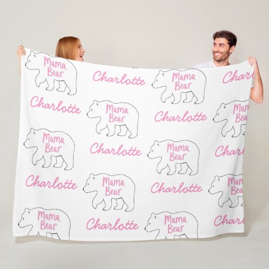 Mama Beer | Schattigee en grappige Moederdag Fleece Deken (In situ)