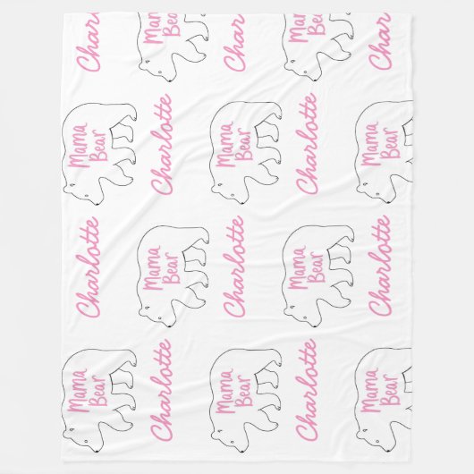 Mama Beer | Schattigee en grappige Moederdag Fleece Deken (Voorkant)