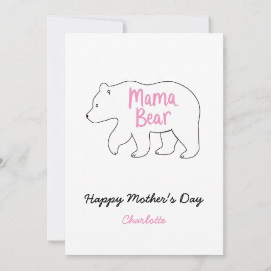 Mama Beer | Schattigee en grappige Moederdag Kaart (Voorkant)