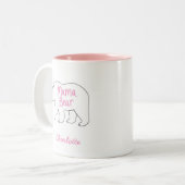 Mama Beer | Schattigee en grappige Moederdag Tweekleurige Koffiemok (Voorkant links)