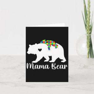 Mama Beer Steun Autisme Bewustzijn Maand Familie M Kaart