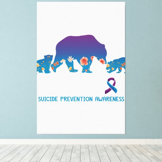 Mama Beer Suicide Prevention Awareness Beer T-Shir Canvas Afdruk (Insitu (Houten vloer))