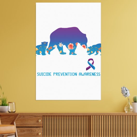 Mama Beer Suicide Prevention Awareness Beer T-Shir Canvas Afdruk (Insitu (Woonkamer))