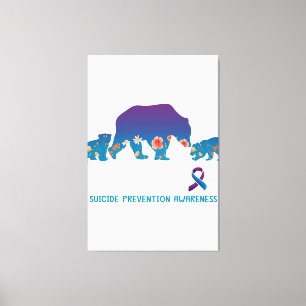 Mama Beer Suicide Prevention Awareness Beer T-Shir Canvas Afdruk