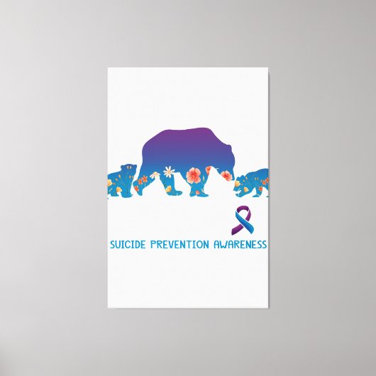 Mama Beer Suicide Prevention Awareness Beer T-Shir Canvas Afdruk (Voorkant)