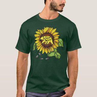 Mama Beer Sunflower Funny Moederdag mama T-shirt