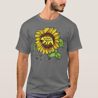 Mama Beer Sunflower Funny Moederdag mama T- T-shirt