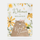 Mama Beer Sweet Honey Bee Baby Meisje Douche Welko Acryl Bord (Voorkant)